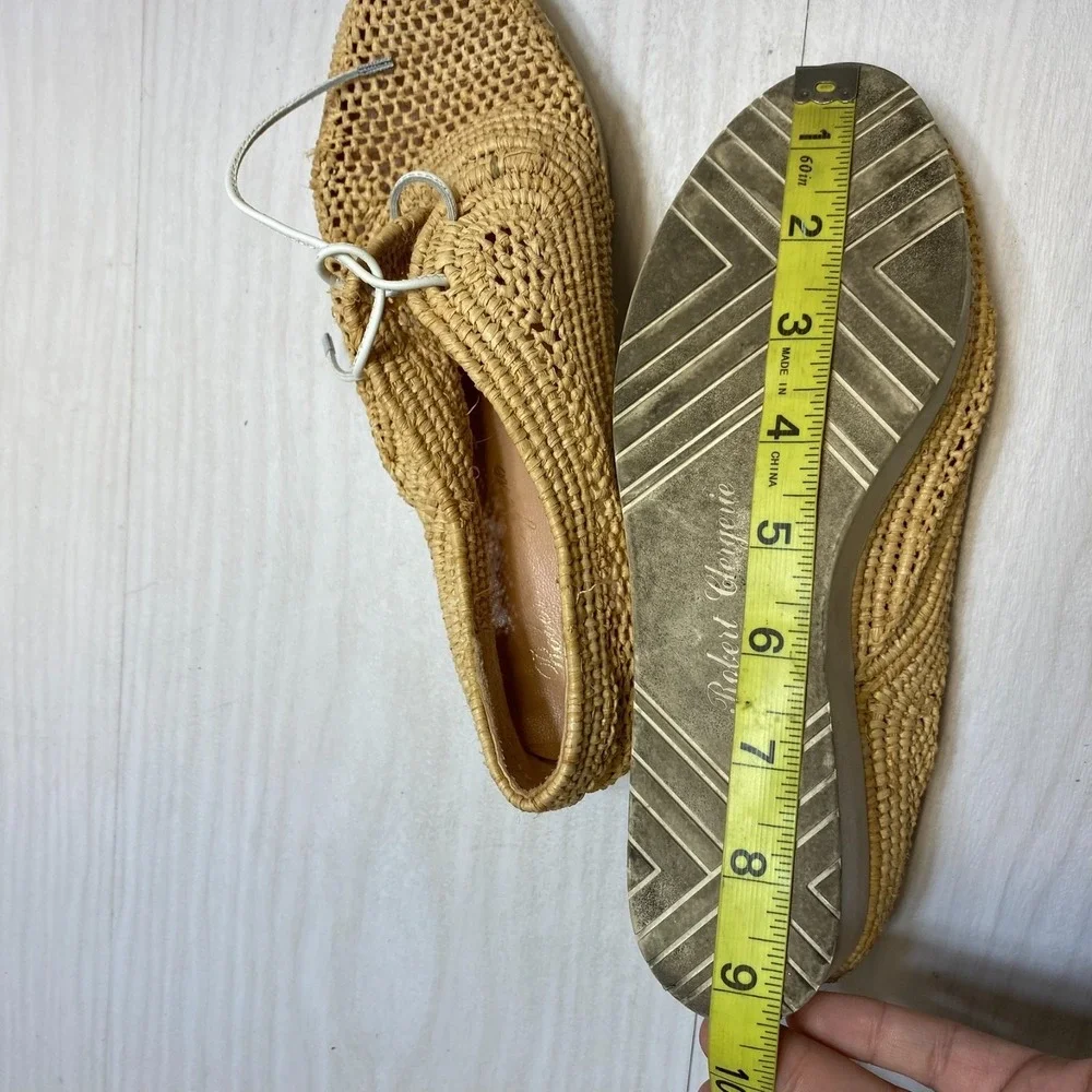 Robert Clergerie Wedge‎ Platform Shoes Womens 6 Beige Lisa Woven Natural Raffia